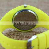 Bright Yellow Silicone Case and Bracelet Lady Fashion Watch thumbnail-3