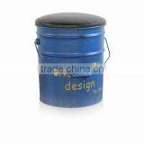 Custom Made Colorful Storage Metal Paint Bucket Stool