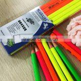 7" Standard Size Round Shape Neon Color Body Soft Wood Pencil Sharpened With Dipped Top thumbnail-3