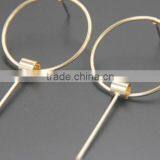 New Arrival Woman Fashion Simplicity Circle Brass Stud Earrings thumbnail-3