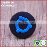 Fashion Black Round Engraved Logo Men Shirts Metal Buttons thumbnail-1