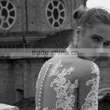 (MY16601) MARRY YOU Sexy Half Sleeve See Through Lace Bodice Short Wedding Dresses thumbnail-3