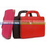 Slim Genuine Leather Folio Briefcase/Carrying Case With Convenient Handles&Rotating Multi-Angle Stand for IPad(4th Generation)