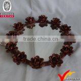 Floral Framed Handicrafts Iron Vintage Wall Mirrors thumbnail-1