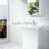 Good Quality Solid Surface Bathroom Freestanding Pedestal Wash Basin, Artificial Stone Pedestal Wash Basin thumbnail-5