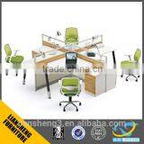 Office Furniture 4 Person Workstation Modern Office Cubicles Partition Aluminium Glass Office Partition thumbnail-1