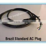 Brazil Power Cord for Electric Grill 3 Pin PLUG PVC C13 Copper Brazil POWER CORD With PLUG AND END IEC C13 UC INMETRO Approval thumbnail-6