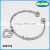Olivia Simple Design Bangles The Hollow Heart Silver Color Bangle thumbnail-1