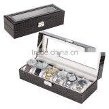 6 slots leatherette watch box