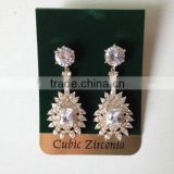 High quality white cubic zircon wedding earrings