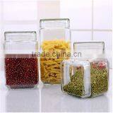 Square Airtight Transparent Glass Jars With Direct Glass Lids thumbnail-3