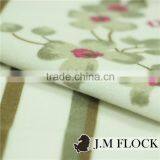Blue Flower Pattern Print Flocking Flocked Fabrics for Sofa thumbnail-4