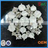 Elegant Silver Opal Brooch Alloy Crystal Flower Brooch for Wedding Invitations thumbnail-6