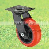 Double Steel Bearings 4 Inch Heavy Duty PU Caster Wheel thumbnail-3