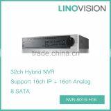 Professional 32CH Hybrid 2U H.264 8 SATA NVR, Support Support 16ch IP + 16ch Analog thumbnail-1