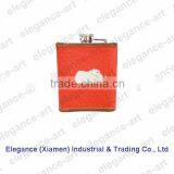 5oz Stainless Steel Needlepoint Hip Flasks, Trimed With Genuine Leather thumbnail-1