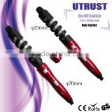 Auto Red Hair Curler With Steam Spray Hair Care Styling Tools Ceramic Wave Hair Roller Magic large barrel curling wand