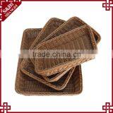 Cheap Wholesales Plastic Rattan Handwoven Basket for Storage Bath Room Accessories thumbnail-3
