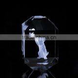 2016 Elegant 3d Laser Engraved Crystal Block