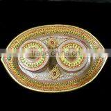 Indian Marble Dry Fruit Box With Tray, Deepawali Gift Box, Wedding Gifts, Decorative Sweets Box, Fancy Dry Fruits Box With Tray thumbnail-1