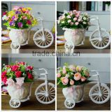 White Tricycle Bike Design Flower Basket Storage Container DIY Party Weddding casamento Decoration Supplies