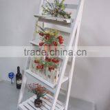 High Quality Garden Decor Foldable Stand Flower Shelf Wooden Ladder Design Shelf thumbnail-3