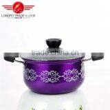 New Design 5pcs Colorized Stainless Steel Soup Pot Kitchen Cookware With Decal thumbnail-2