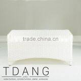 Valencia White Wicker Table - Outdoor Rattan Coffee Table thumbnail-3