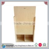 Unfinished pine wooden 2 bottle wine box storage jewellery rope chest lid-cn
