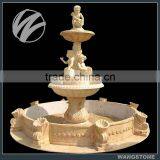 Outdoor Three Tiers Modern Stone Angel Water Fountain thumbnail-1
