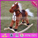 Hot Sale Funny Wooden Rocking Horse Best Kids' Wooden Rocking Horse Toy, Cheap Wooden Rocking Horse W16D066 thumbnail-3