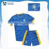 Custom Embroidered Sports Wear Brazil Football Shirt Soccer Jersey Set Uniform thumbnail-1