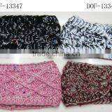 2016 Winter Fashion New Latest Crochet Acrylic Lace Button Knitted Headband thumbnail-6