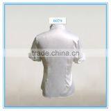 New Design Stand Collar Short Sleeve White Shirt For Women thumbnail-2