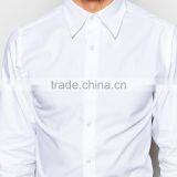 Mens Slim Fit White Formal Shirt Uniform Dress Shirt thumbnail-2
