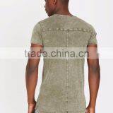 MGOO Custom Pocket Tshirt Pattern Wholesale Slim Fit Snow Wash T Shirts For Men thumbnail-2