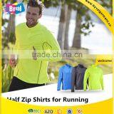 100% Polyester Half Zip Shirt Wholesale Sports Gym Quick Dry Men's Running Fitness Half-zip Long Sleeve Shirts thumbnail-6