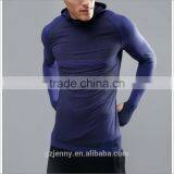 2017 New Men Sportwear Long Sleeve Slim Muscle Fit T-Shirt Wholesale In Navy thumbnail-3