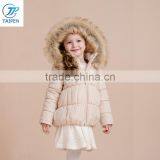 2017 Latest Design Girls Winter Jacket With Fur Hood Kids Clothes Padding With Cotton thumbnail-1