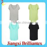 OEM Private Label Cotton Deep V Neck T Shirts For Women