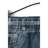 OEM Service Bulk Wholesale Sunflower Print Denim Baby Jeans With Fray Hem thumbnail-6