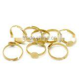 Brass Tone Adjustable Rings Blanks Round Cabochon Ring Setting thumbnail-3