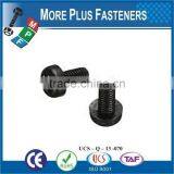 Made in Taiwan Black White Nylon Round Phillips Slotted Plastic Round Head Screw thumbnail-3