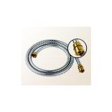 chromeplated double lock shower hose with golden nut