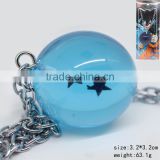 Wholesale Hot Sale Pendant Dragon Ball Z Anime Blue Two Star Crystal Ball Necklace