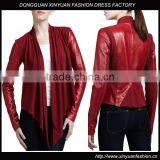Sexy Drape Front Lambskin Leather Jacket thumbnail-1