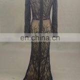 Sexy See Through Black Lace Mermaid Evening Dress With Detachable Train thumbnail-4