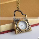 Women's Handbags Watch Coin Bag Shaped Luxury Pocket Watch Top Quality Antique Bronze Handbag Pendant Pocket Watches thumbnail-2