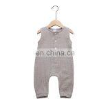 RTS Summer Baby Cotton and Linen Sleeveless Rompers in 7 Colors thumbnail-4
