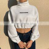 LAITE H2016 Autumn Women Sweatshirts Ladies High Collar Crop Top Sweatshirts Women Printed Clothing thumbnail-4